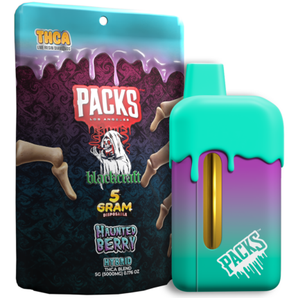 Buy Packwoods BlackCraft THC-A Disposable 5G Haunted Berry